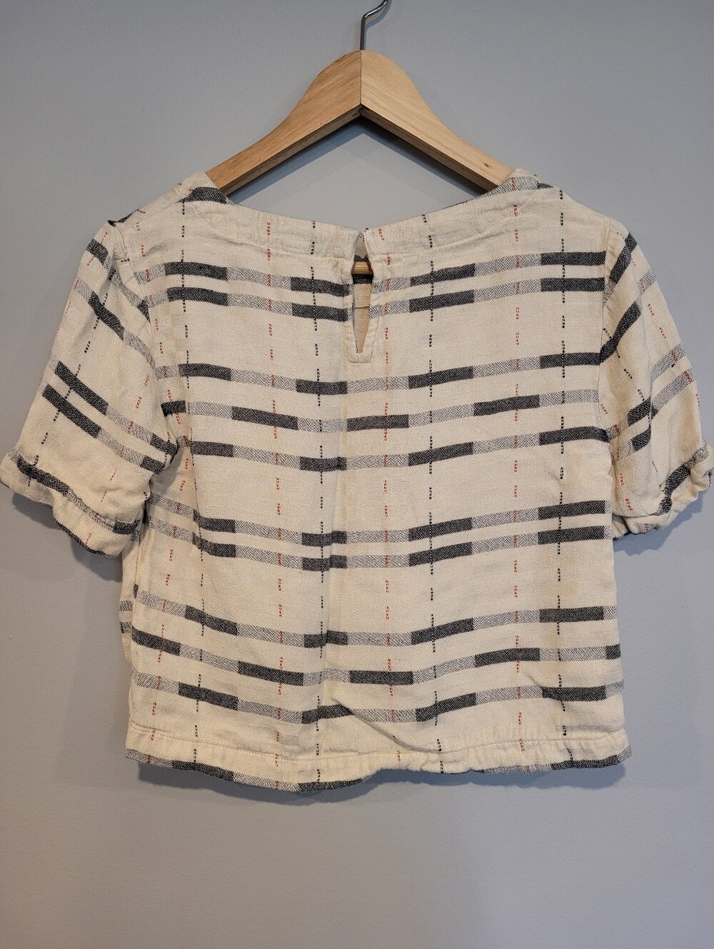 Bridge & Burn Leona Crop Plaid Top Alpenglow Stripe Modal Linen Size XS - Picture 2 of 9